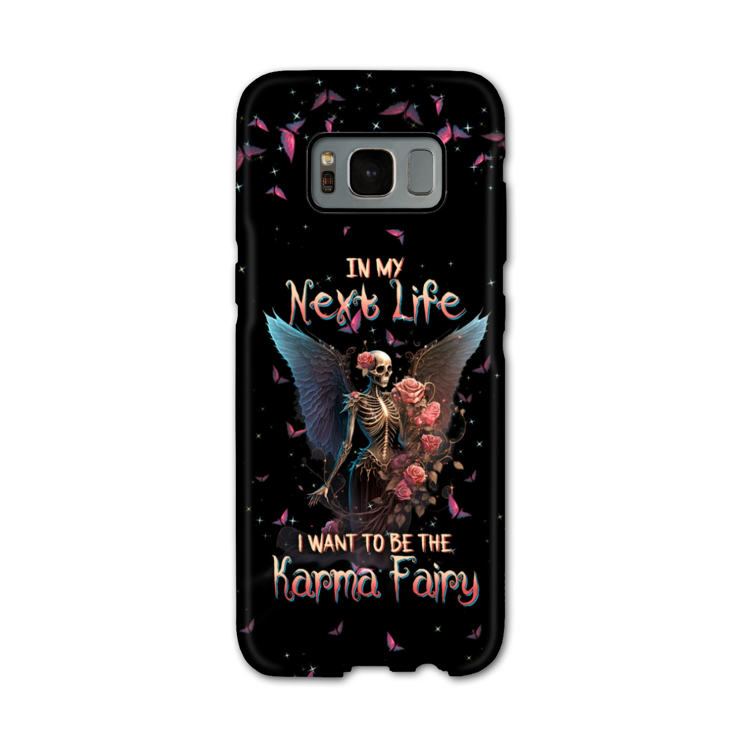 Karma Fairy Skull Skeleton Rose Phone Case