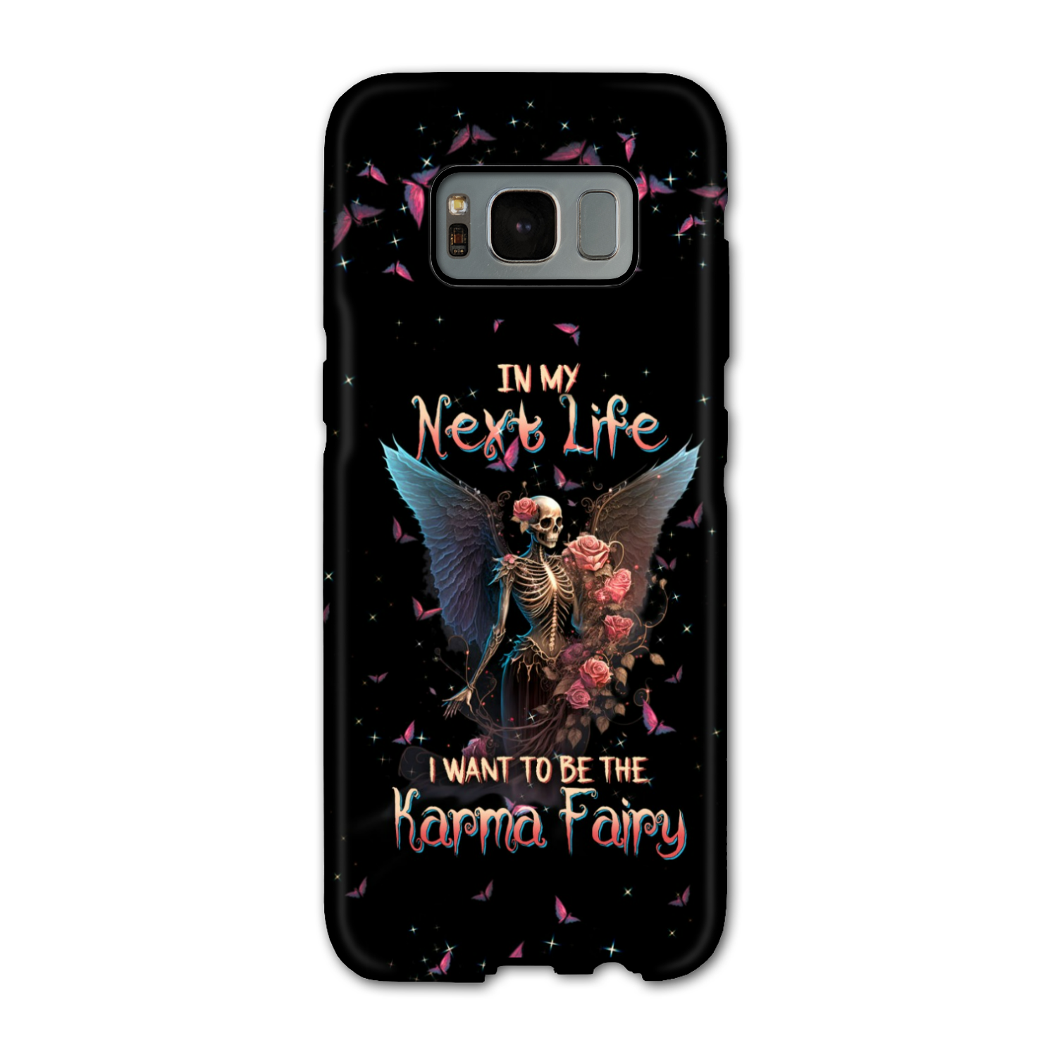 Karma Fairy Skull Skeleton Rose Phone Case