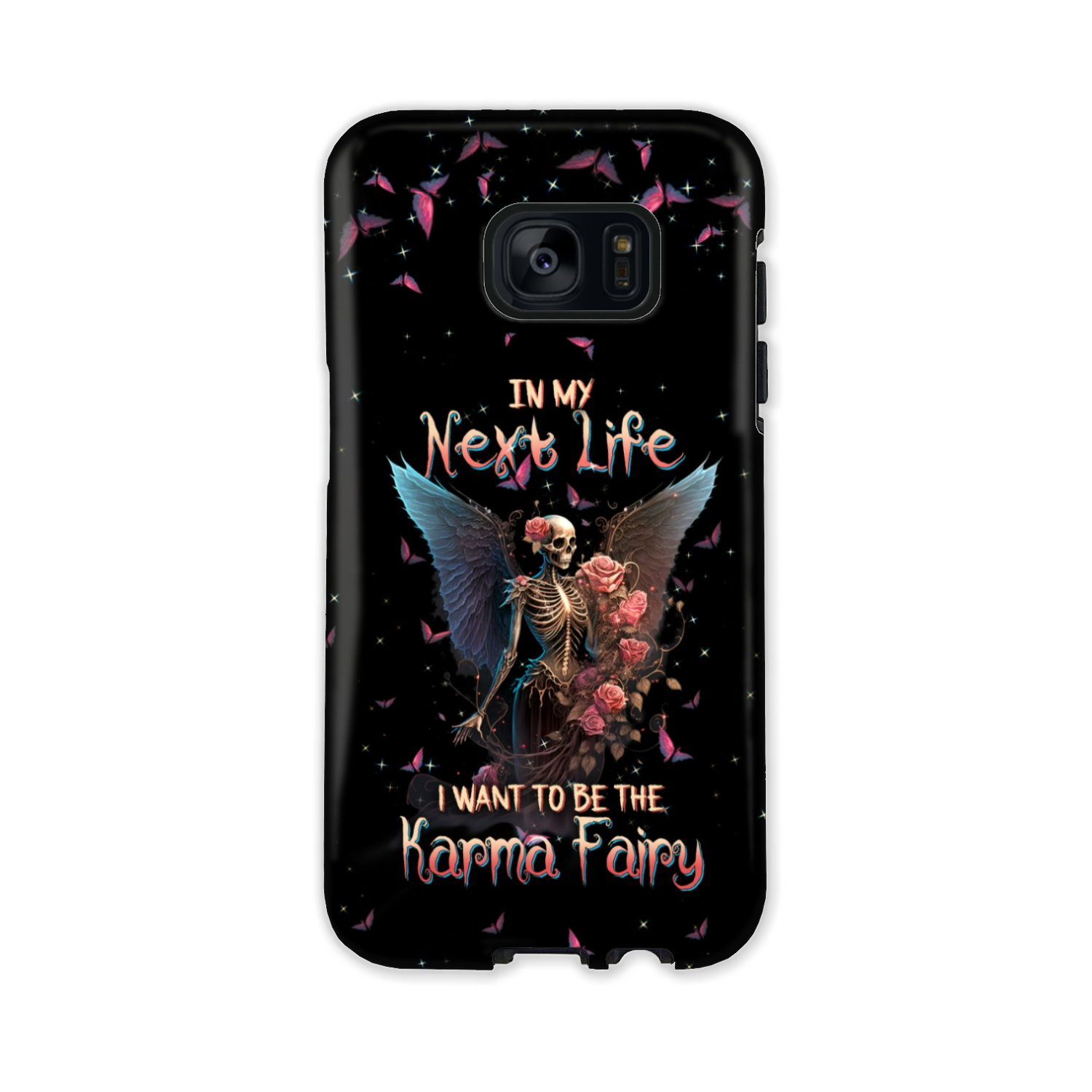 Karma Fairy Skull Skeleton Rose Phone Case