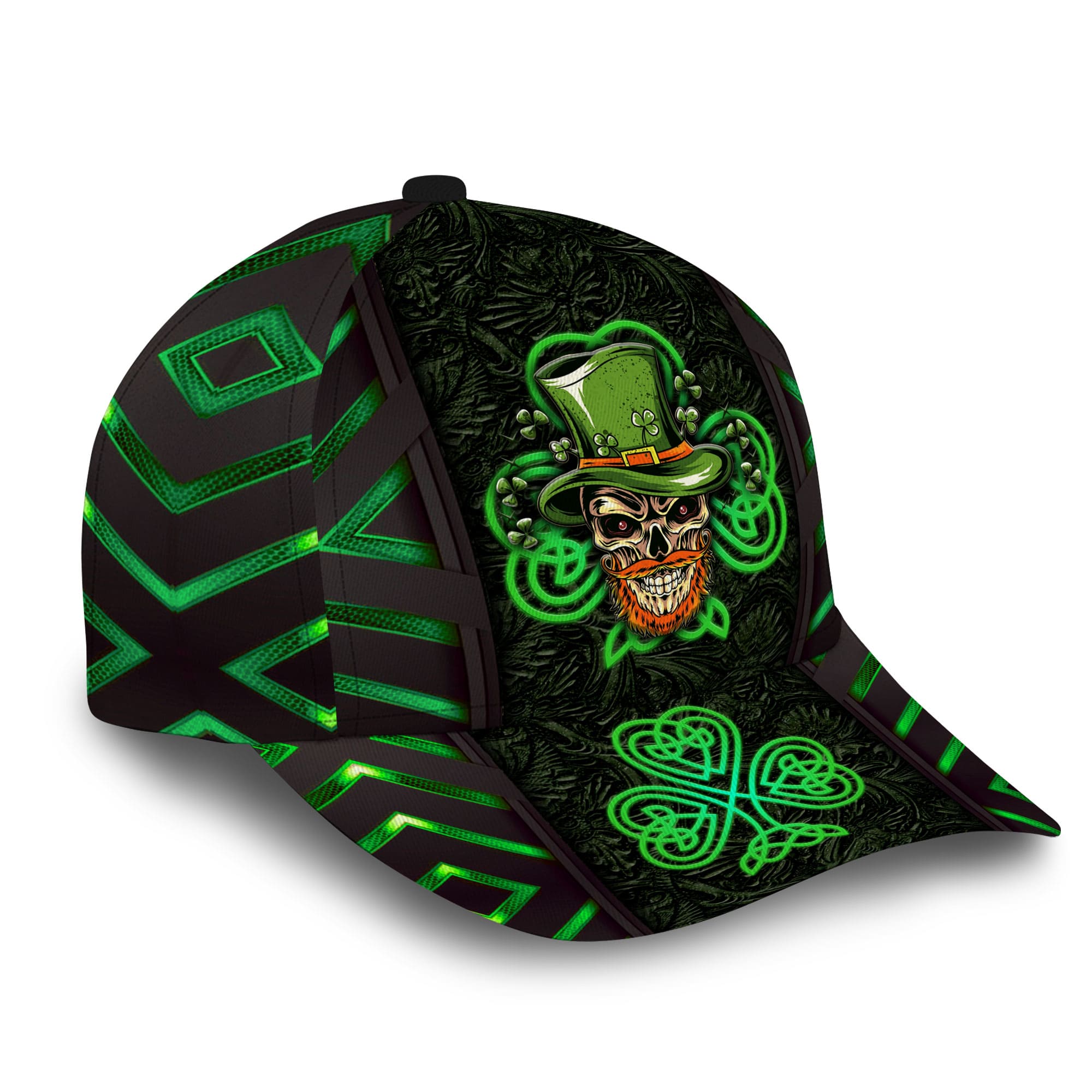 Premium Unique Cap Shenanigan Skull Green Irish Full Printed 3D Hat