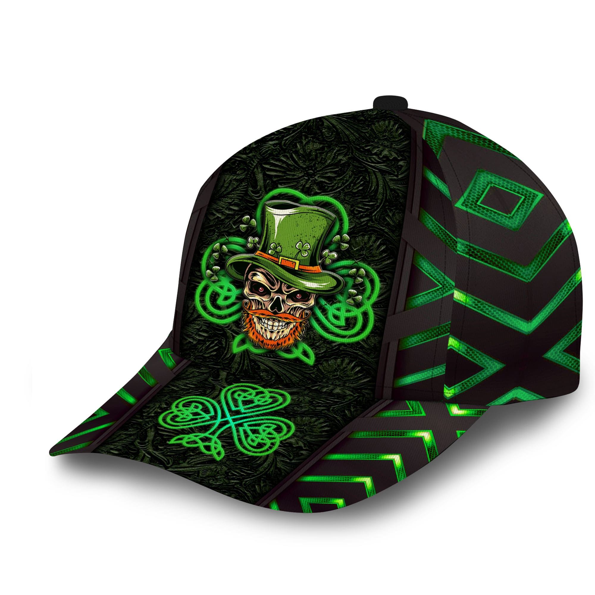 Premium Unique Cap Shenanigan Skull Green Irish Full Printed 3D Hat