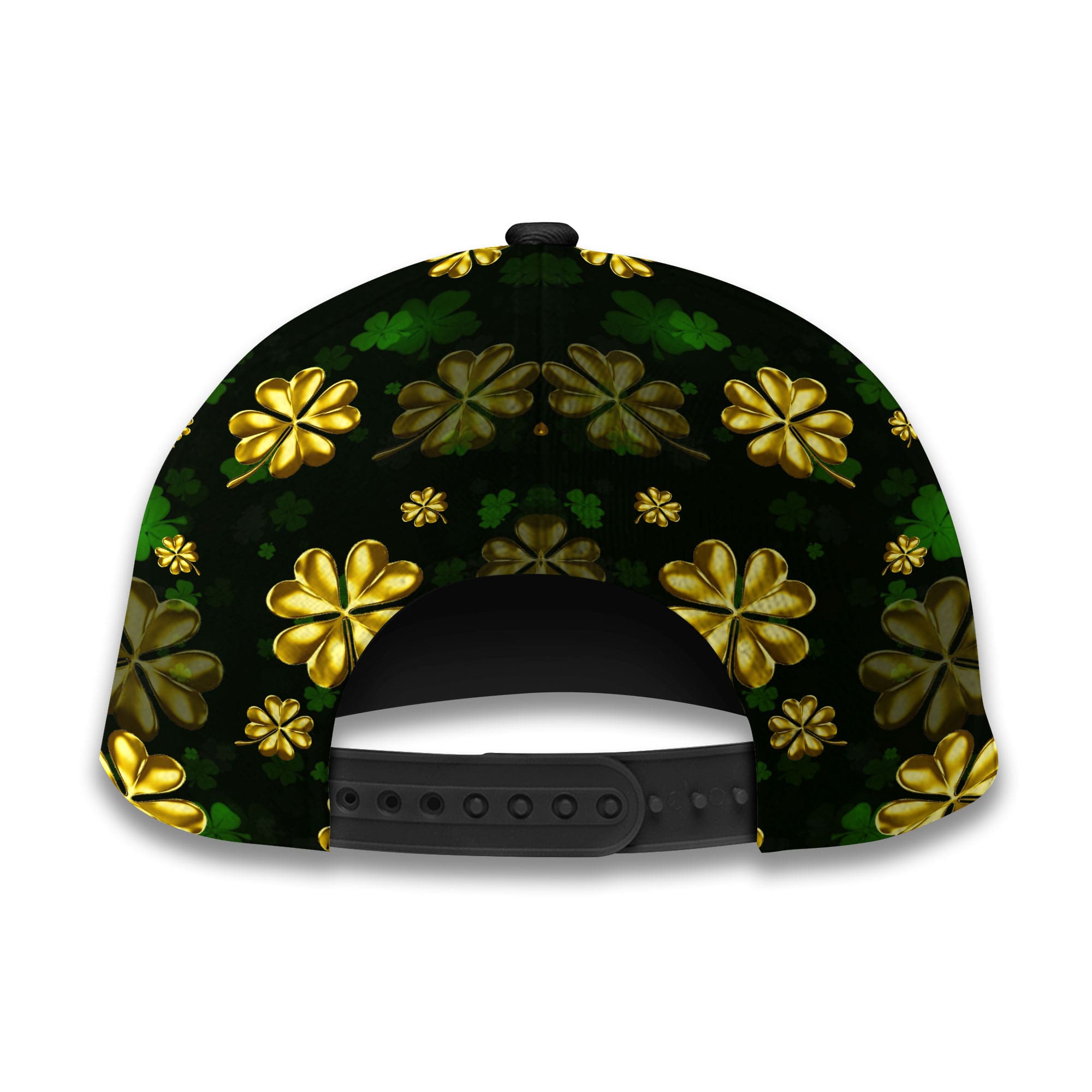 Premium Unique Cap Golden Skull Green Irish Shamrock Patrick's Day Full Printed 3D Hat