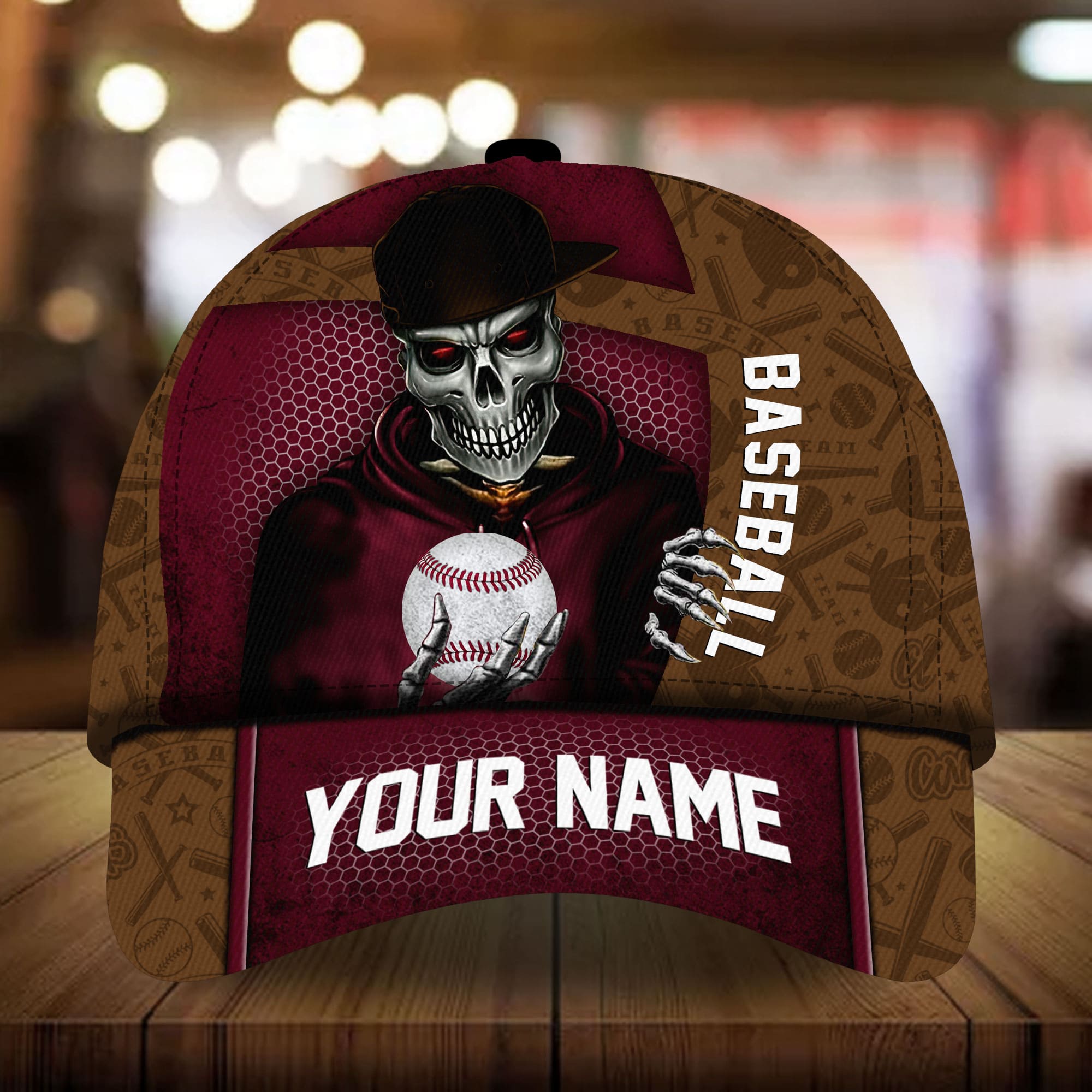 Unisex Baseball Cap Baseball Skull Customized Full Printed 3D Hat