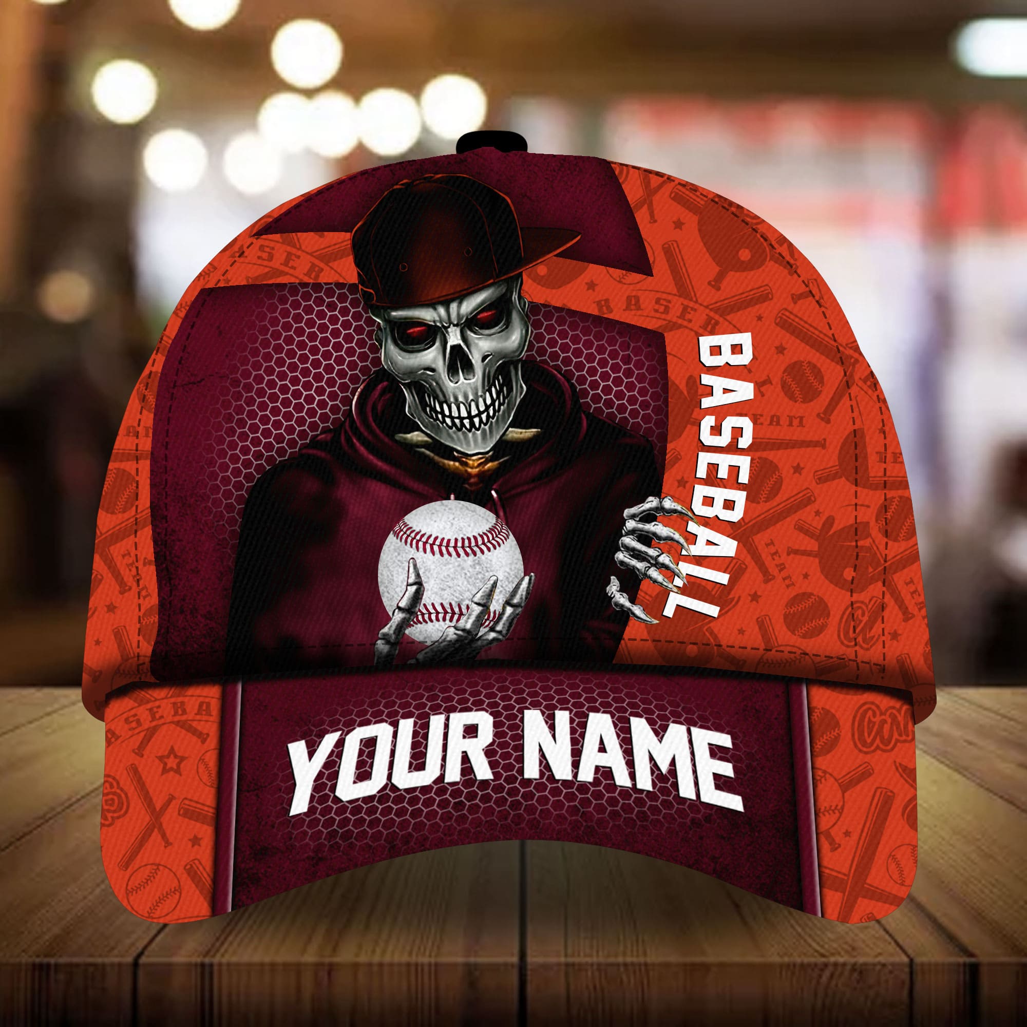 Unisex Baseball Cap Baseball Skull Customized Full Printed 3D Hat