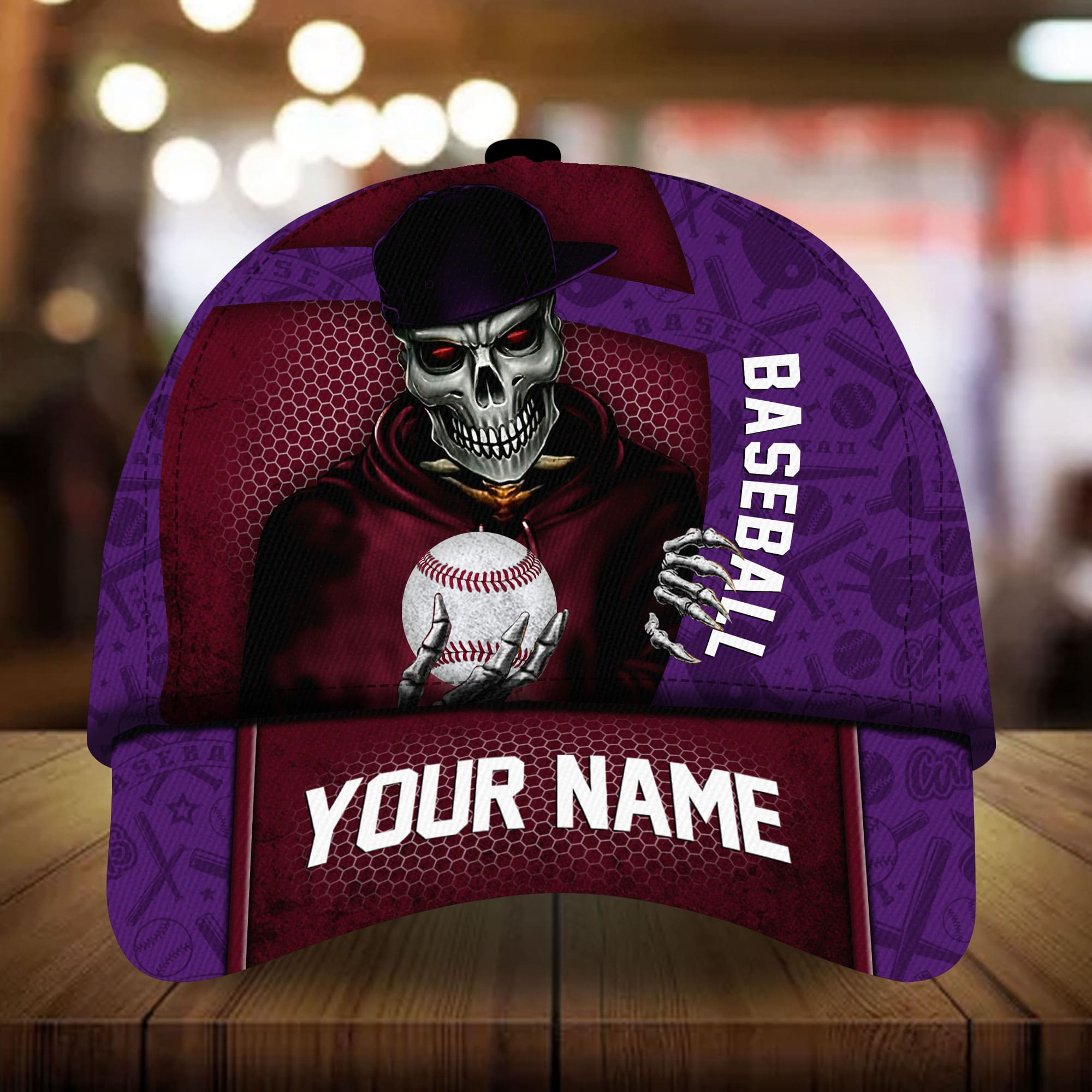 Unisex Baseball Cap Baseball Skull Customized Full Printed 3D Hat