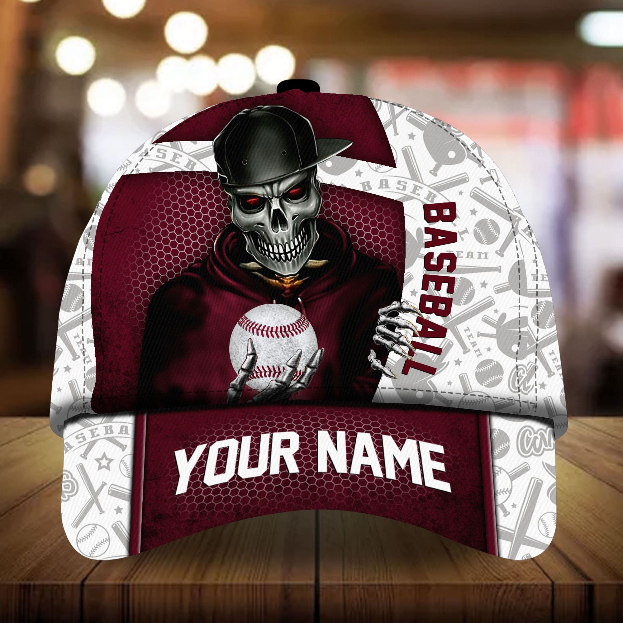 Unisex Baseball Cap Baseball Skull Customized Full Printed 3D Hat