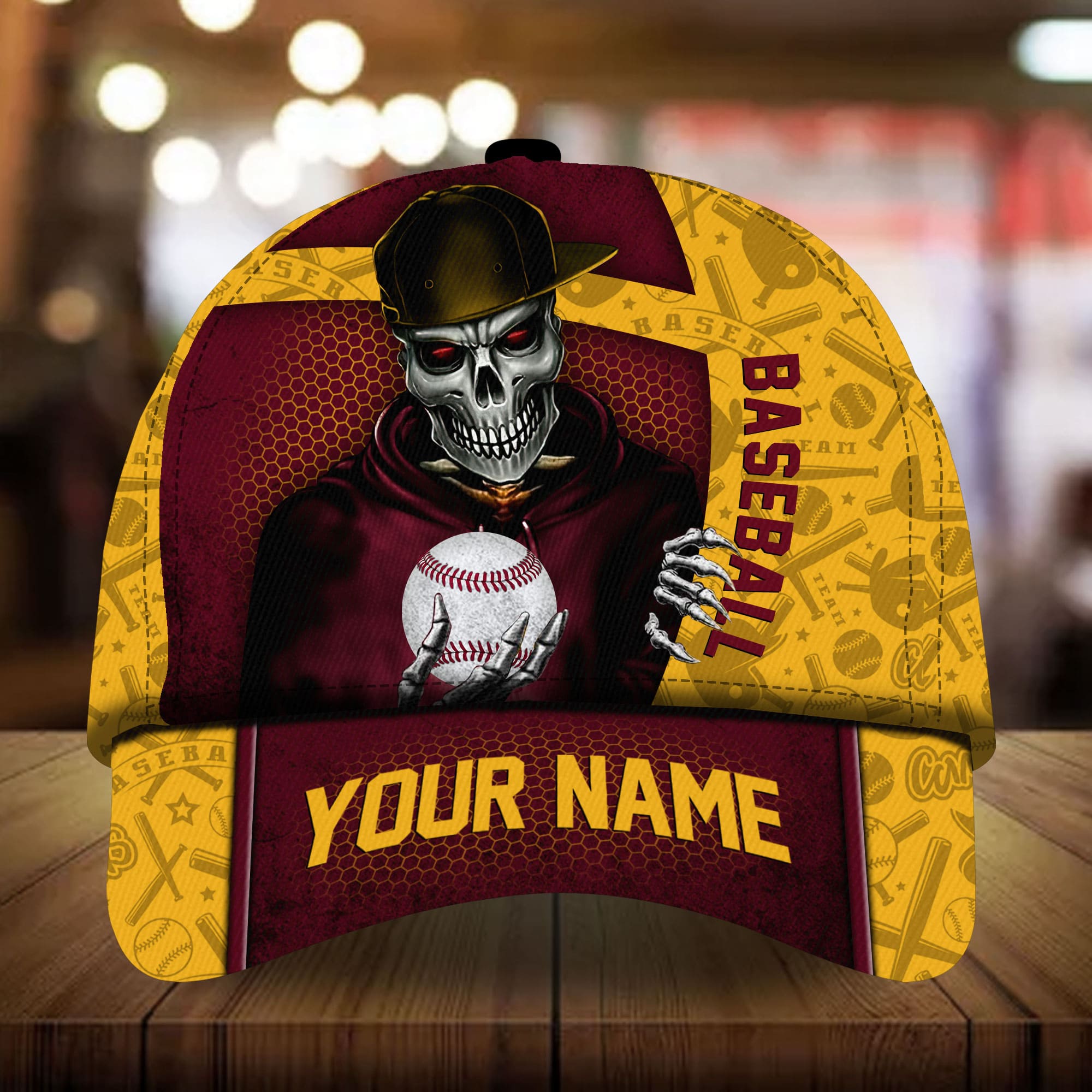 Unisex Baseball Cap Baseball Skull Customized Full Printed 3D Hat