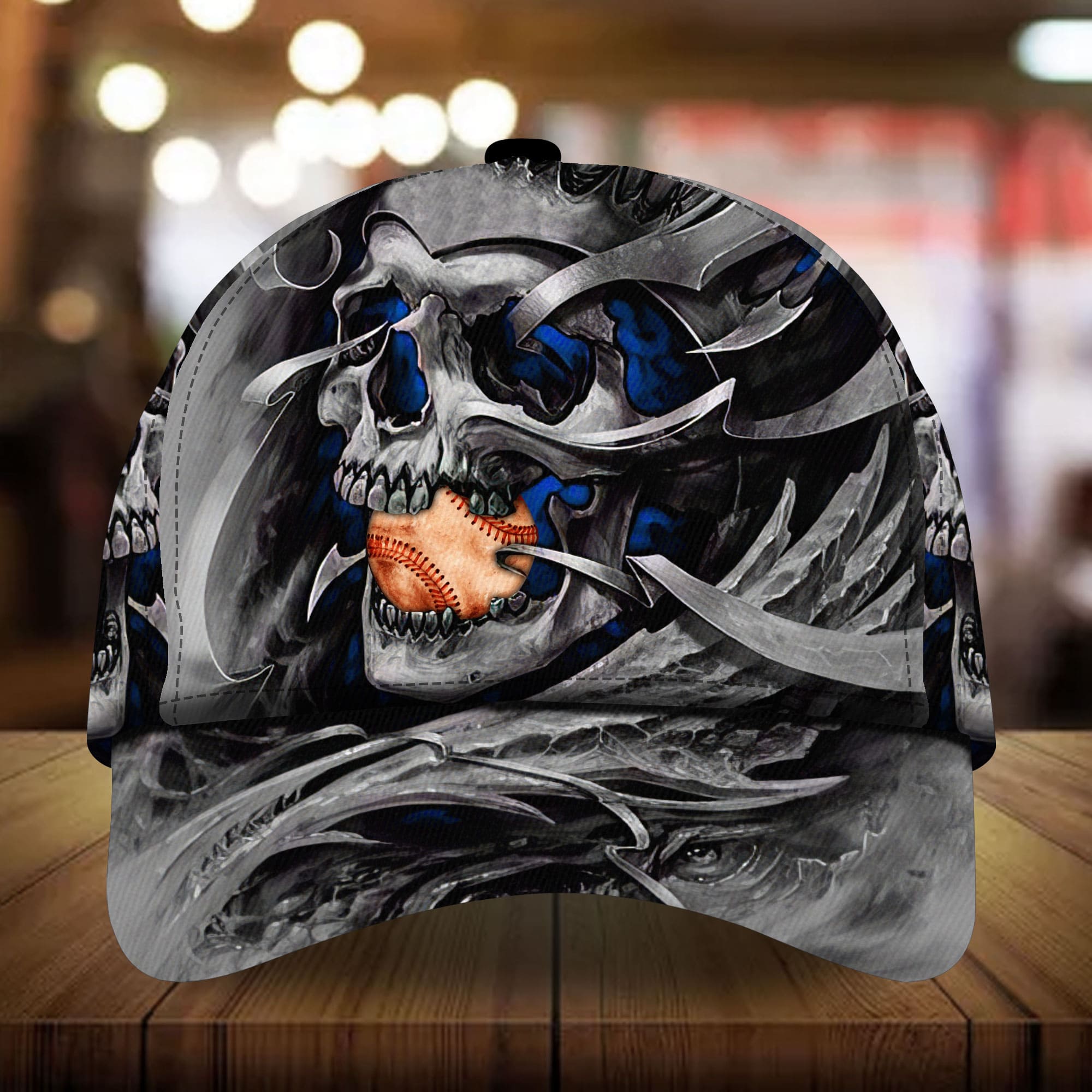 Unisex Baseball Hat Baseball Skull Full Printed 3D Cap