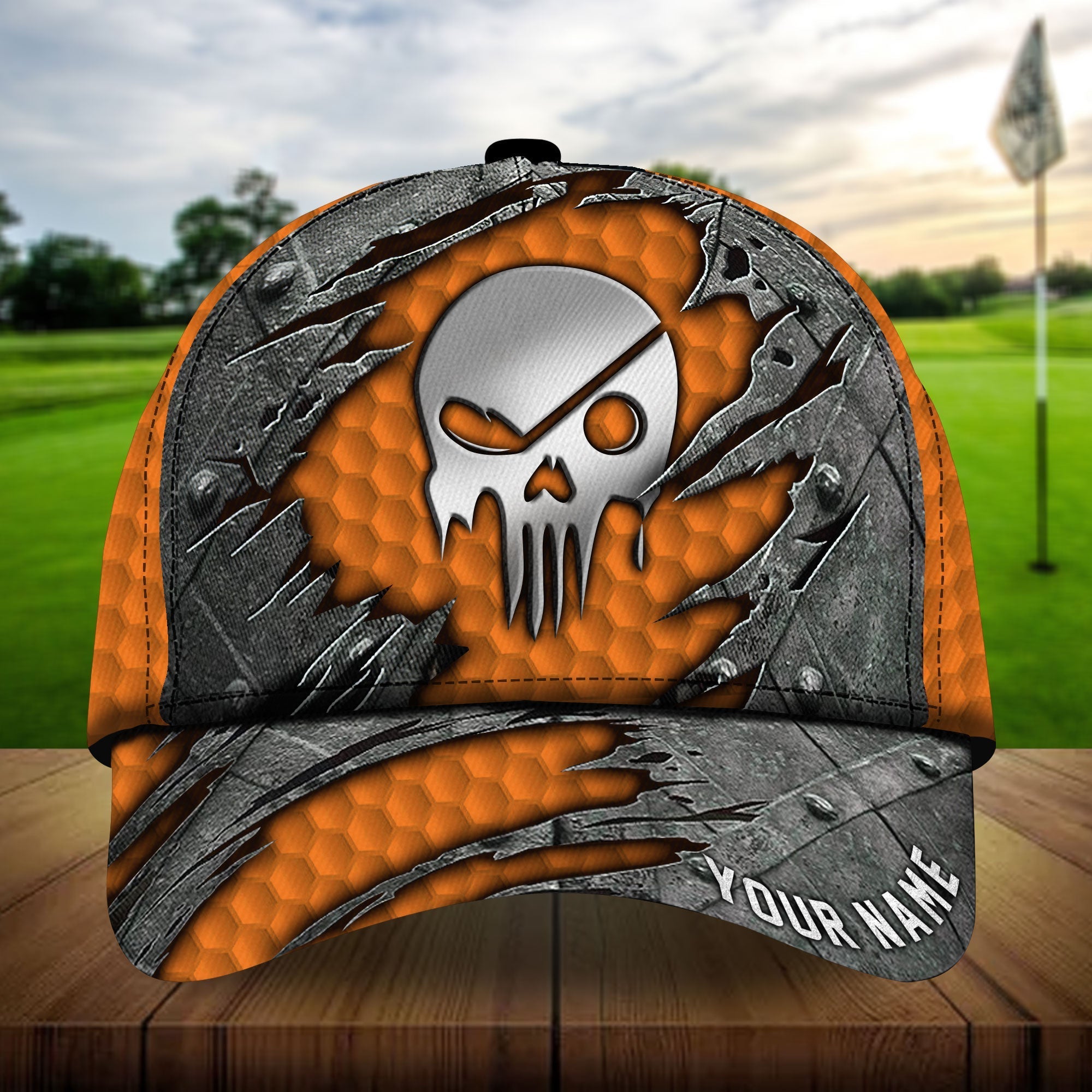 Premium Skull Metal Golf Lovers Golf Hats Multicolored Personalized