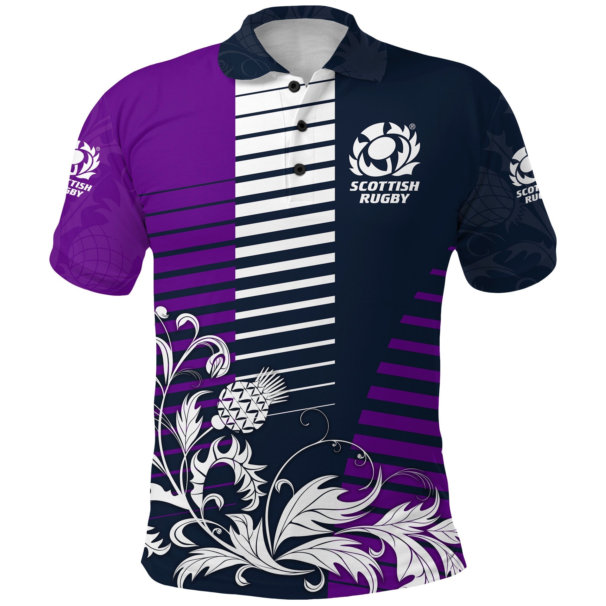 custom-personalised-scotland-rugby-polo-shirt-scottish-thistle-style-navy-purple