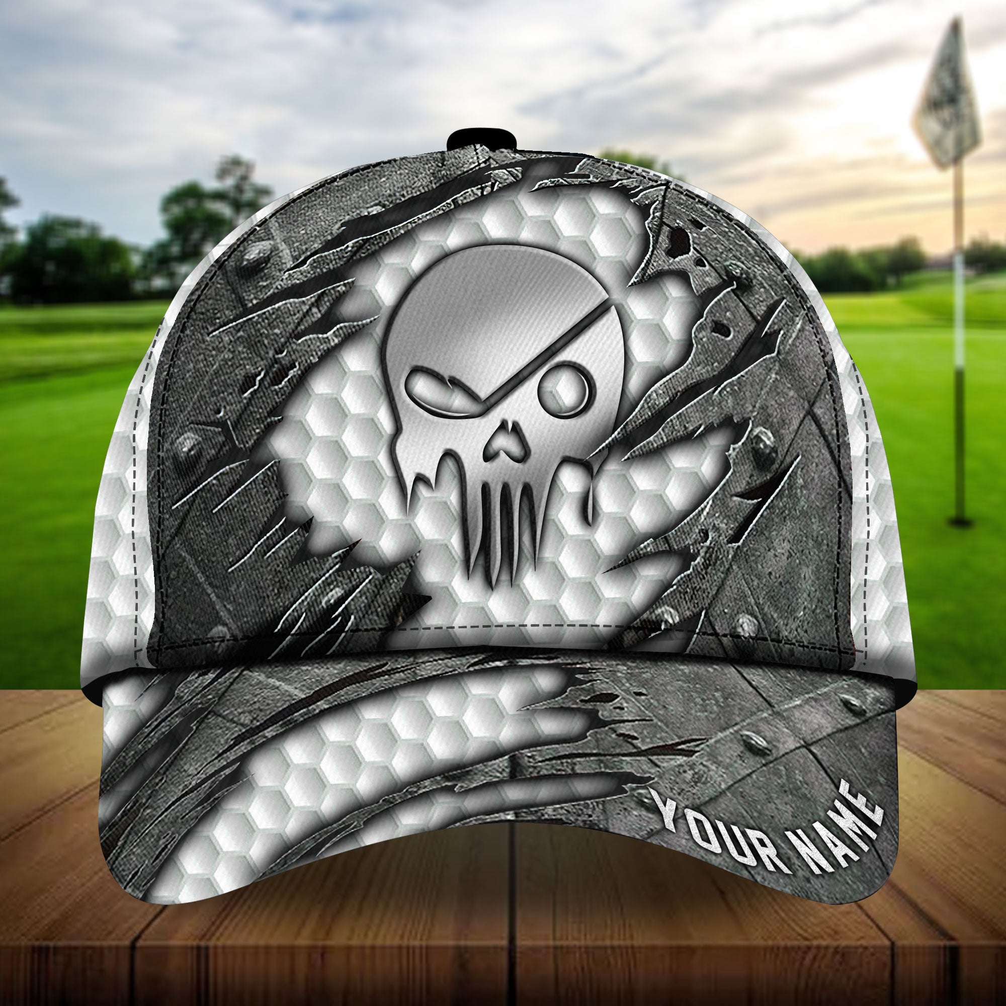 Premium Skull Metal Golf Lovers Golf Hats Multicolored Personalized