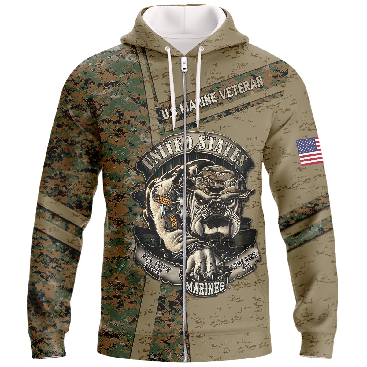 all-gave-some-marines-some-gave-all-3d-zipper-hoodie