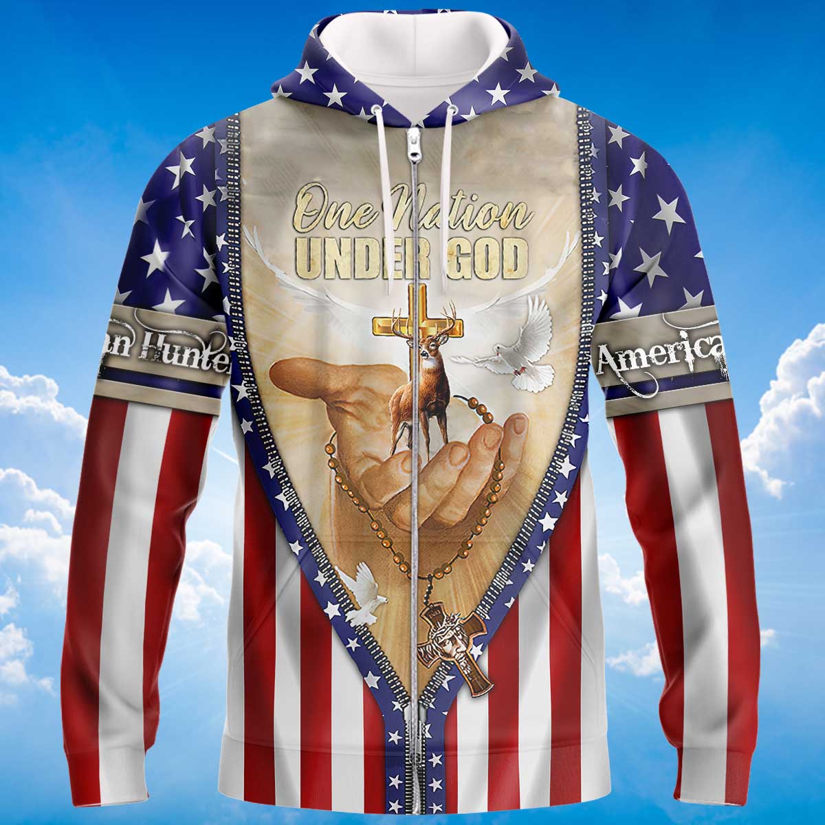 american-hunter-zipper-hoodie-one-nation-under-god-zipper-hoodie