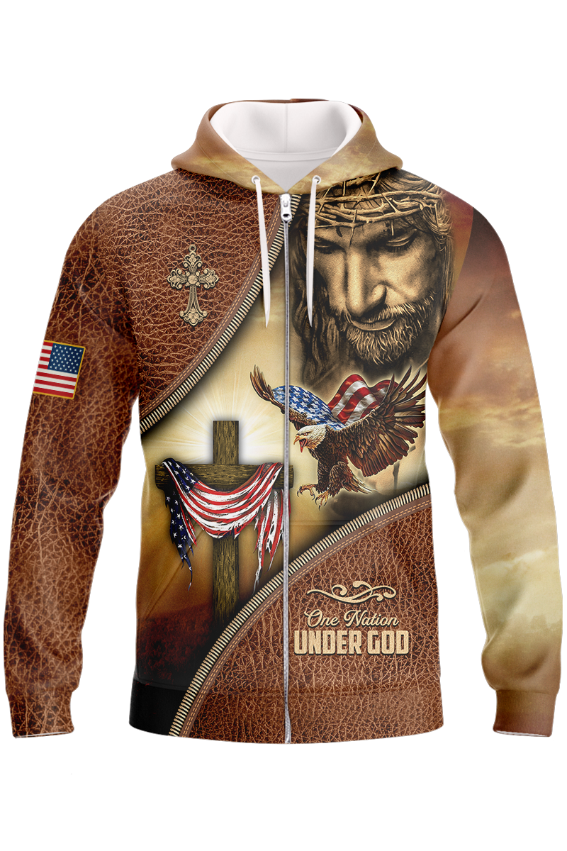 america-a-nation-under-god-eagle-american-flag-and-the-cross-zipper-hoodie