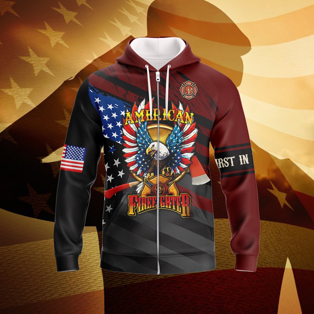 america-firefighter-3d-zipper-hoodie-gift-for-firefighter