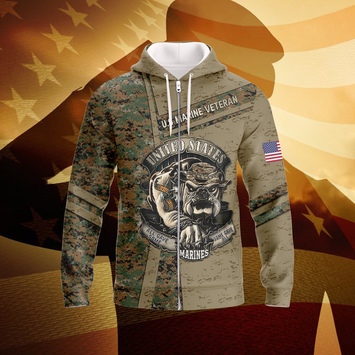 all-gave-some-marines-some-gave-all-3d-zipper-hoodie