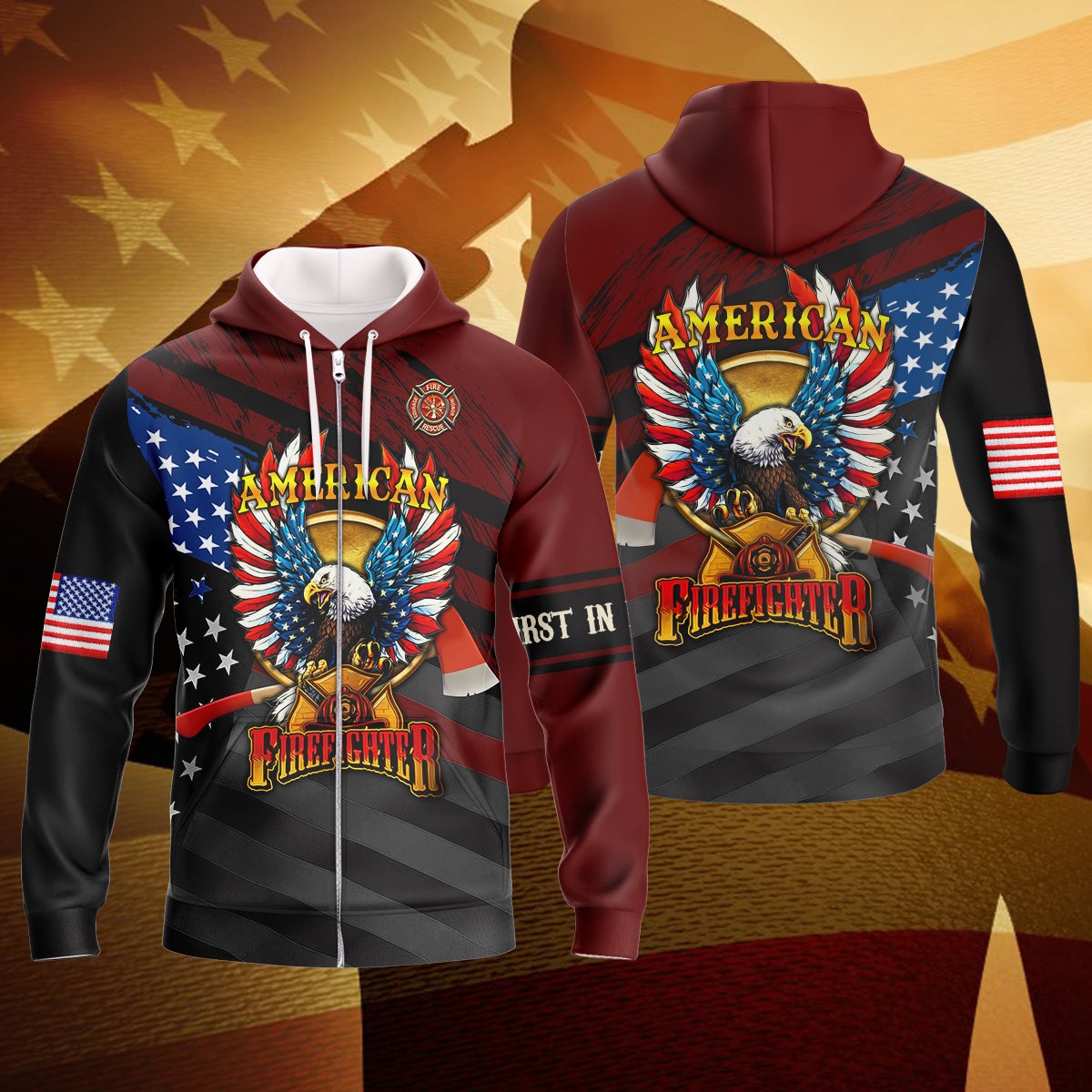 america-firefighter-3d-zipper-hoodie-gift-for-firefighter