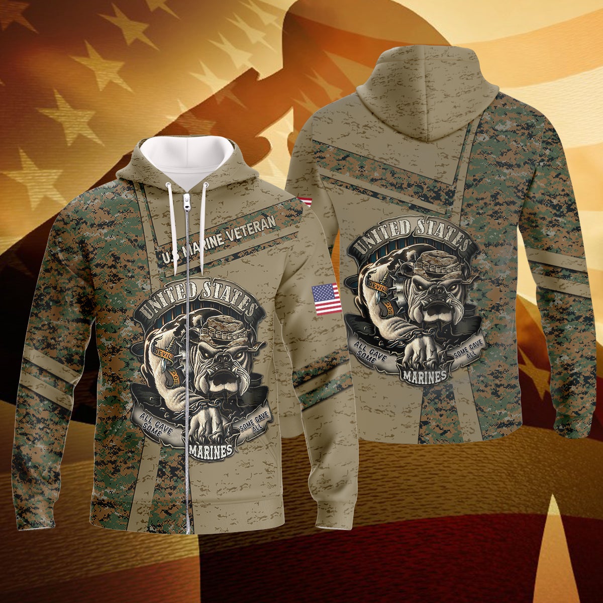 all-gave-some-marines-some-gave-all-3d-zipper-hoodie