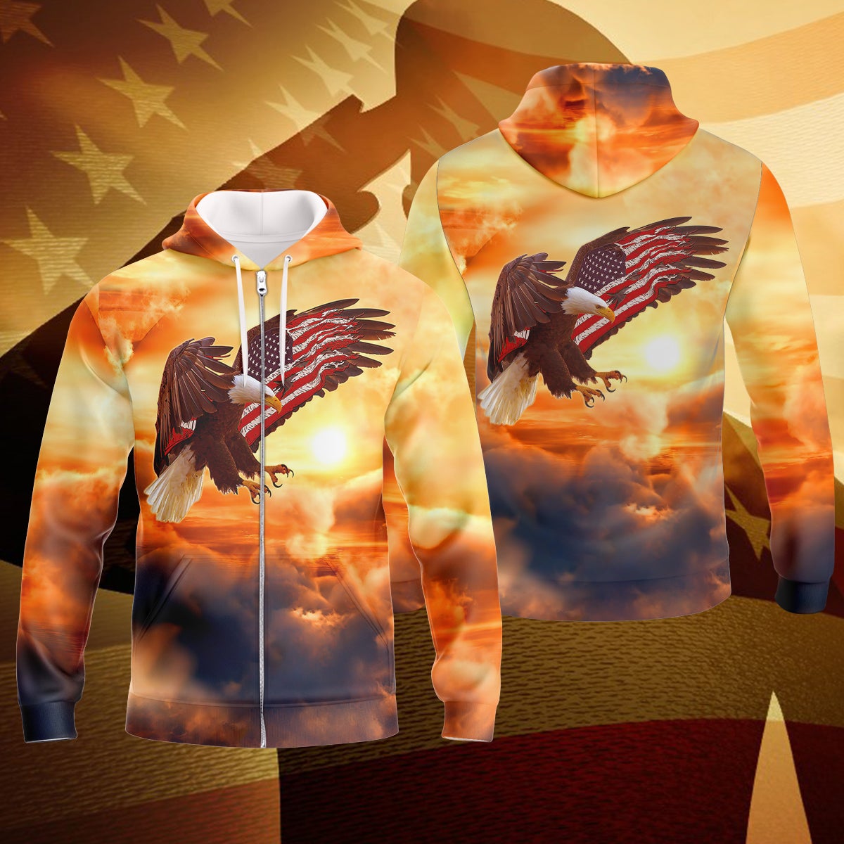 america-eagle-3d-zipper-hoodie