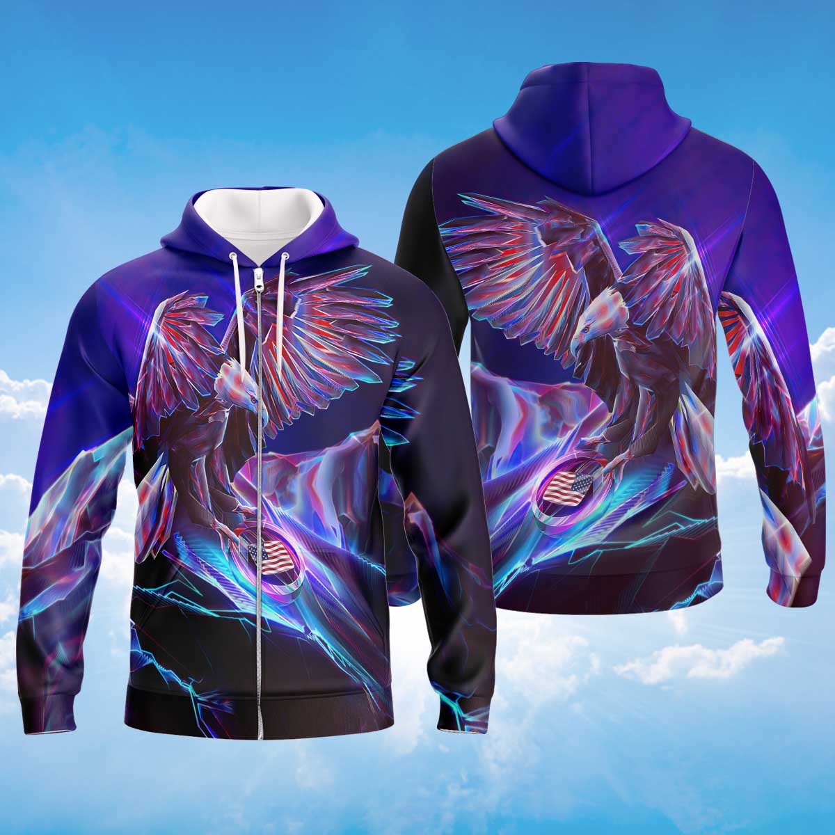 american-abstract-eagle-zipper-hoodie