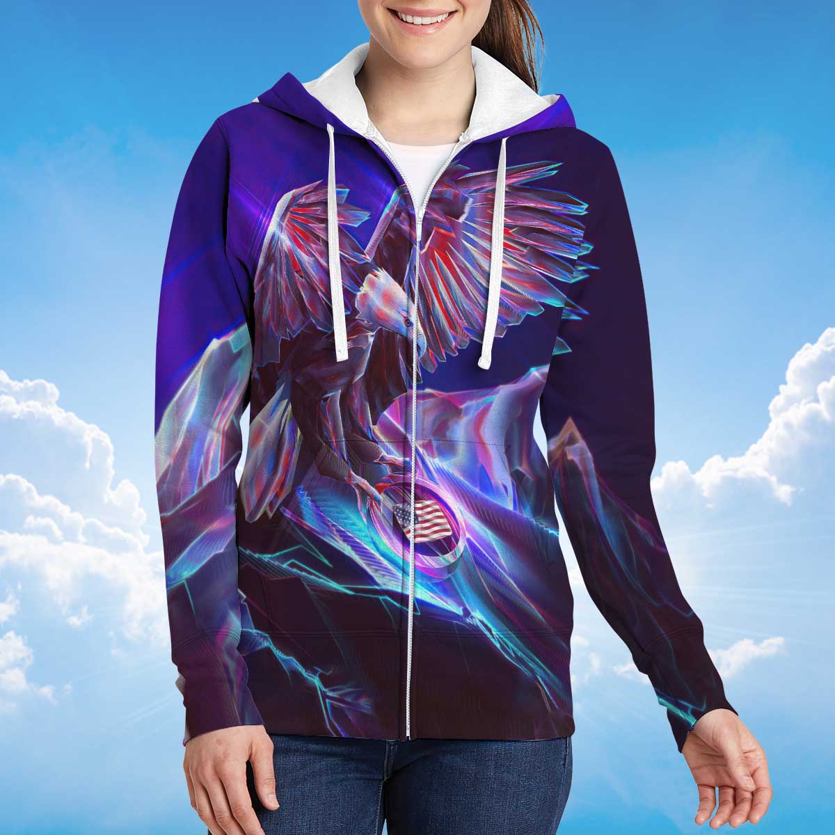 american-abstract-eagle-zipper-hoodie