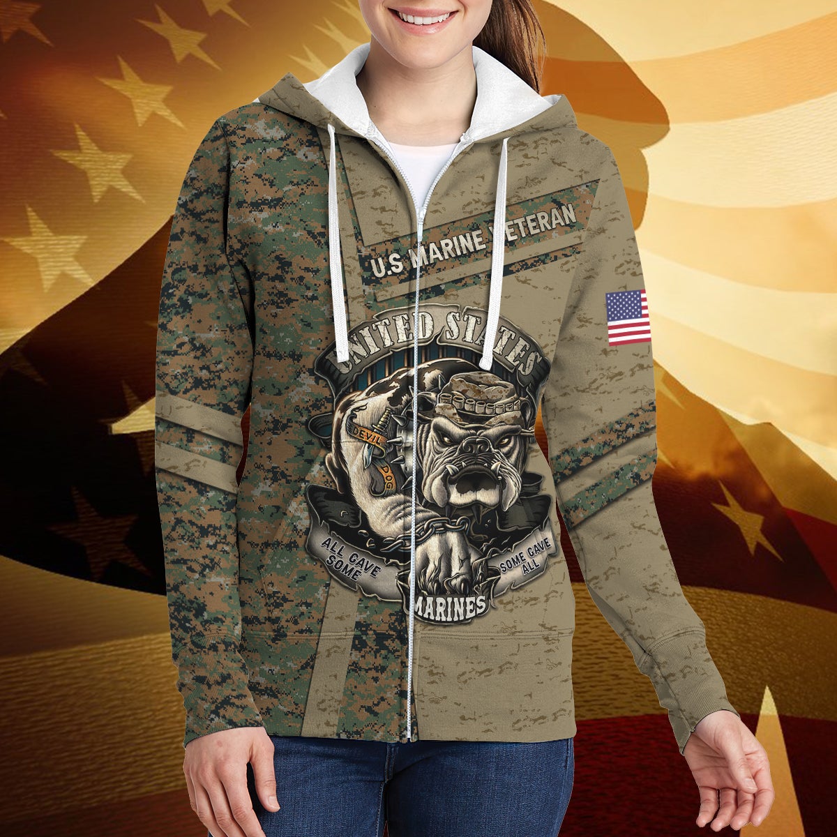 all-gave-some-marines-some-gave-all-3d-zipper-hoodie