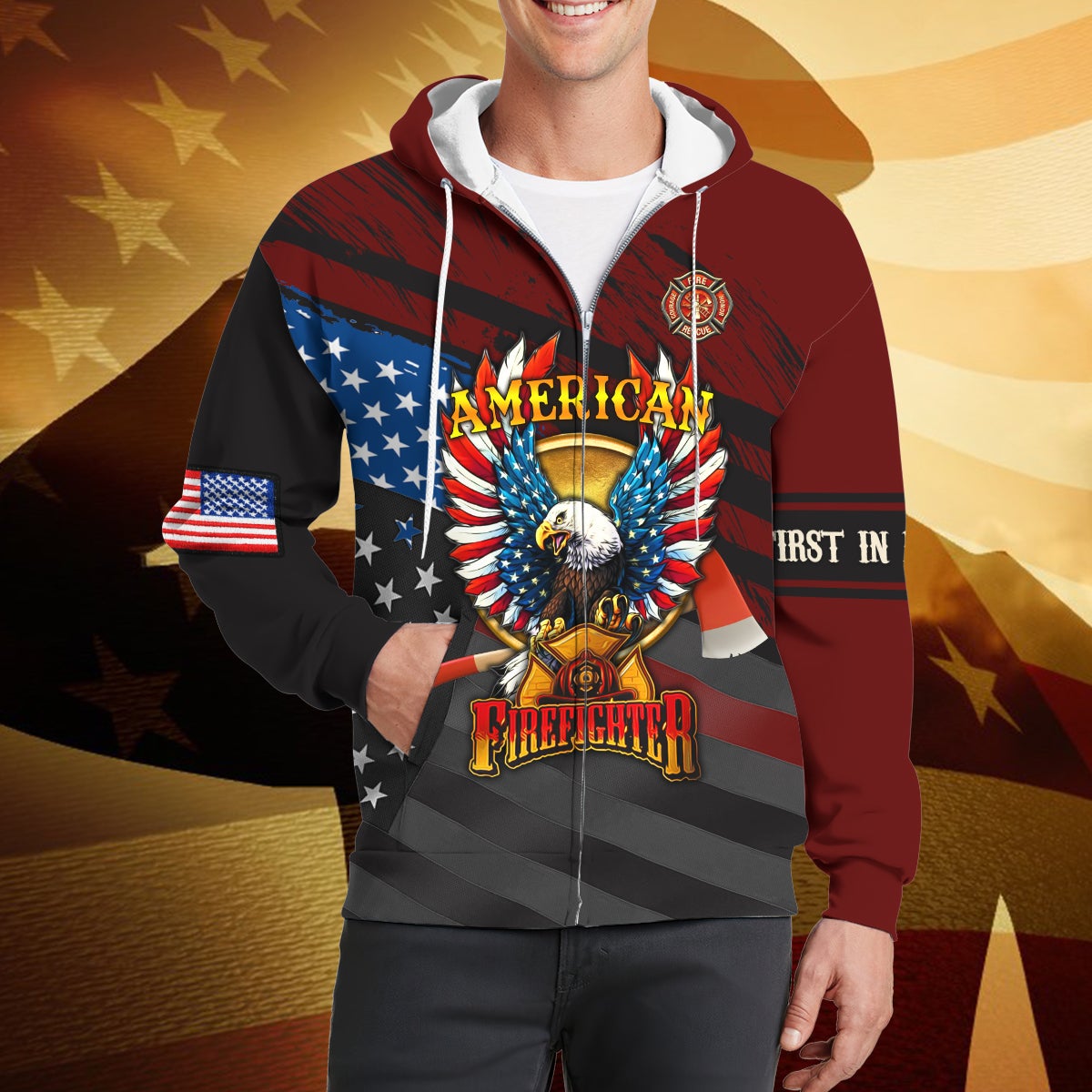 america-firefighter-3d-zipper-hoodie-gift-for-firefighter