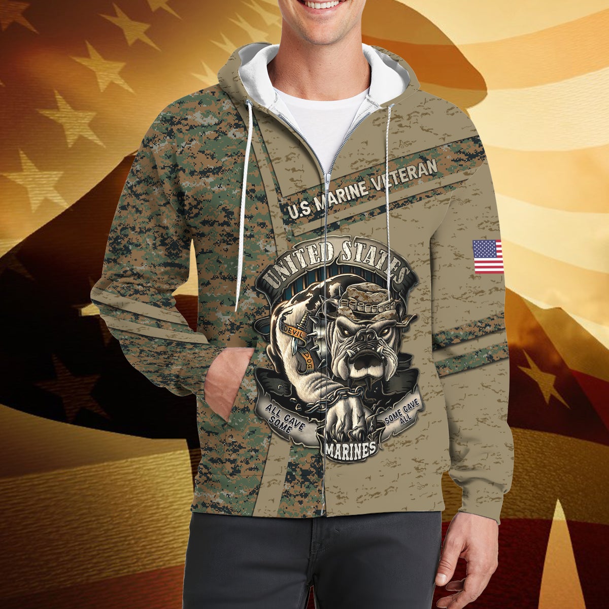 all-gave-some-marines-some-gave-all-3d-zipper-hoodie