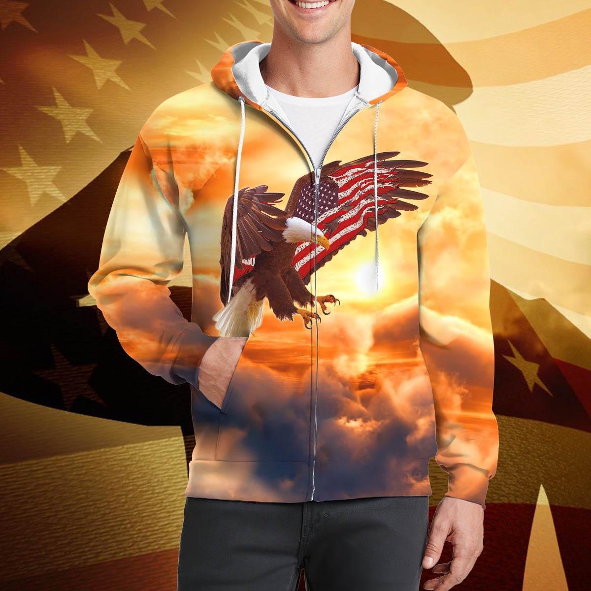 america-eagle-3d-zipper-hoodie