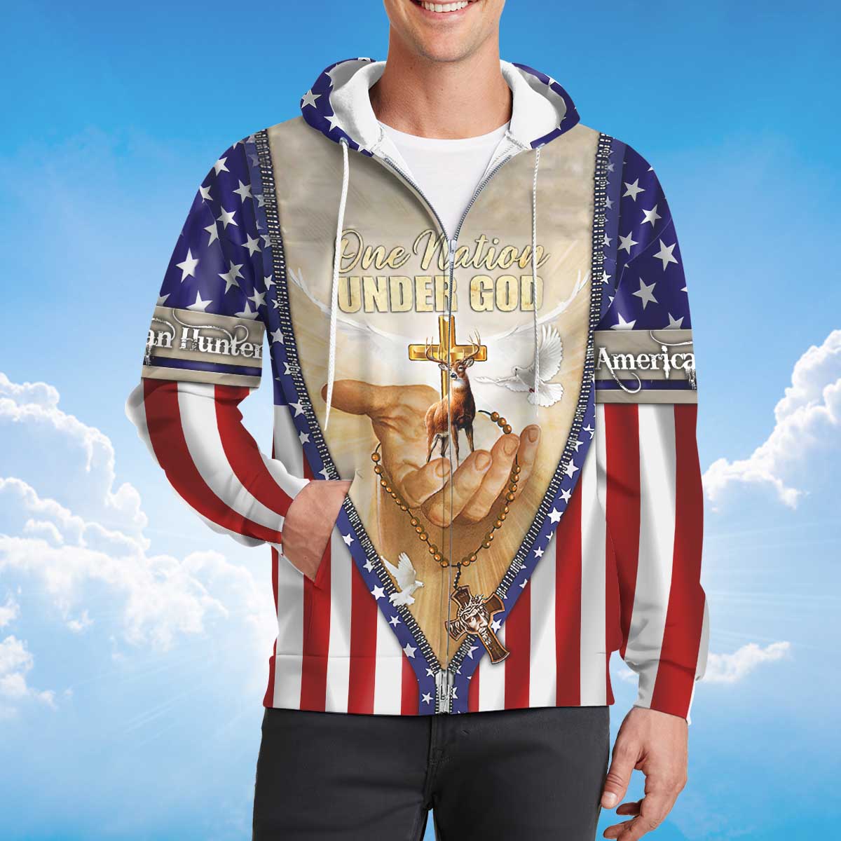 american-hunter-zipper-hoodie-one-nation-under-god-zipper-hoodie